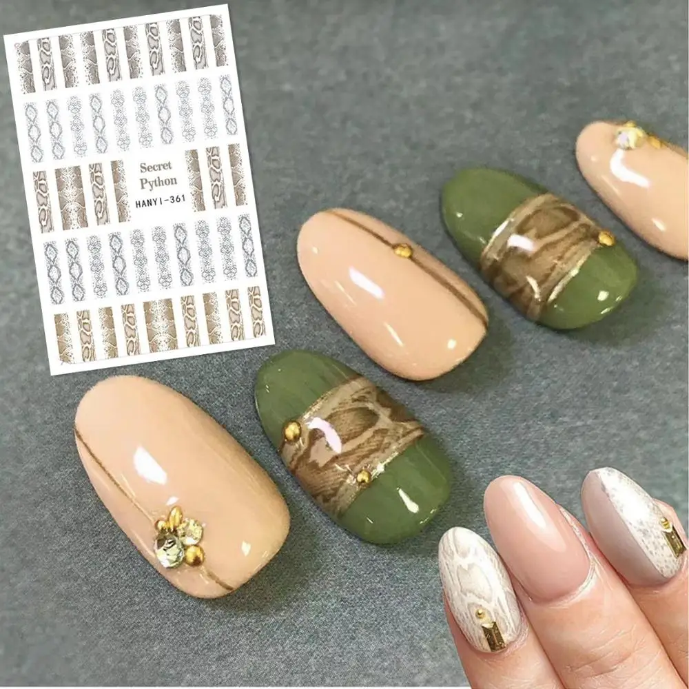 Newest HANYI-361 3d nail sticker Japan style nail sticker decal DIY art decoration tools