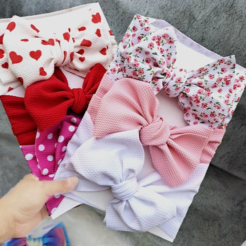 3 Pcs/Set Baby Girls Lovely Bow Hairband Elastic Wide Headband Stretch Knot Bandanas Turban Headdress Clothing Accessory accessoriesbaby eating 