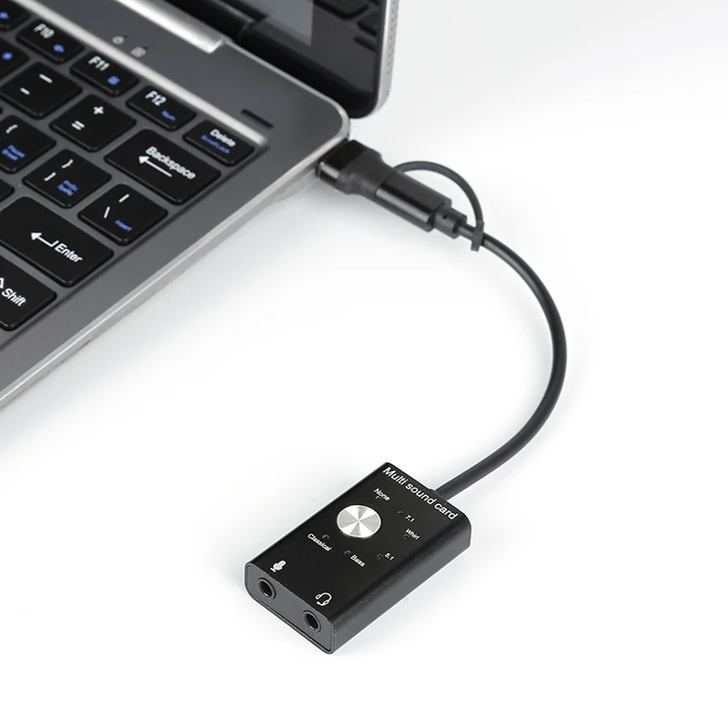 Внешняя звуковая карта USB 2 0 аудио концентратор с разъемом 3 5 мм и микрофоном
