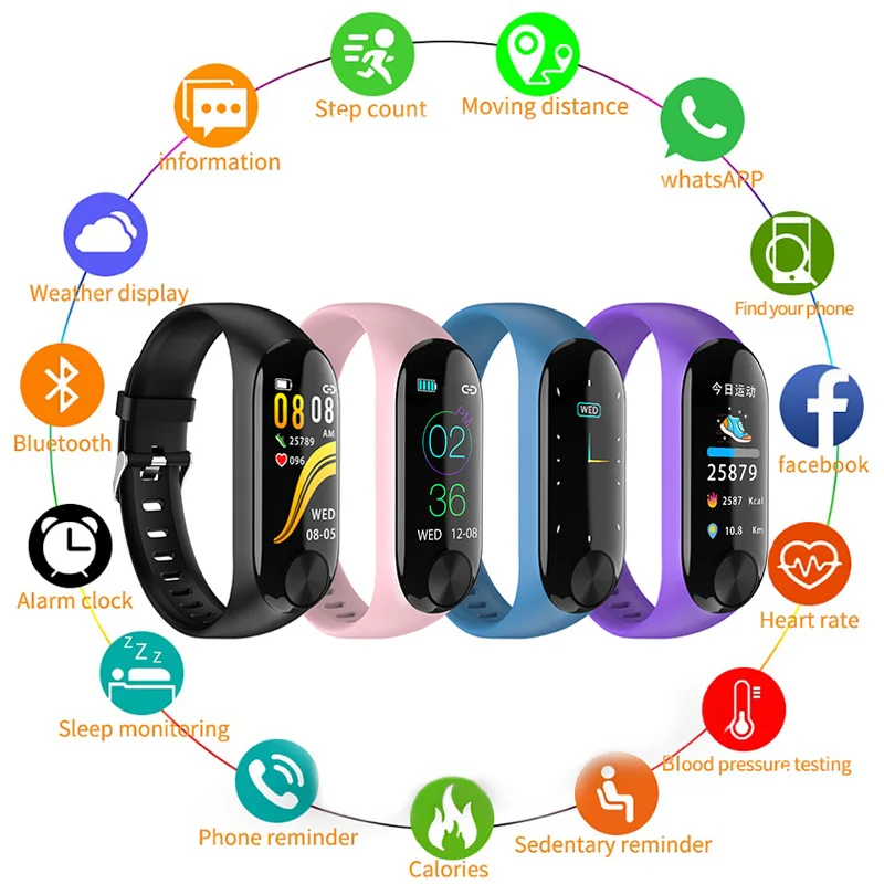 

Sport Smart Band Fitness Silicone Smart Watch Smart Bracelet Heart Rate Blood Pressure Watch Tracker Monitor Health Wristband