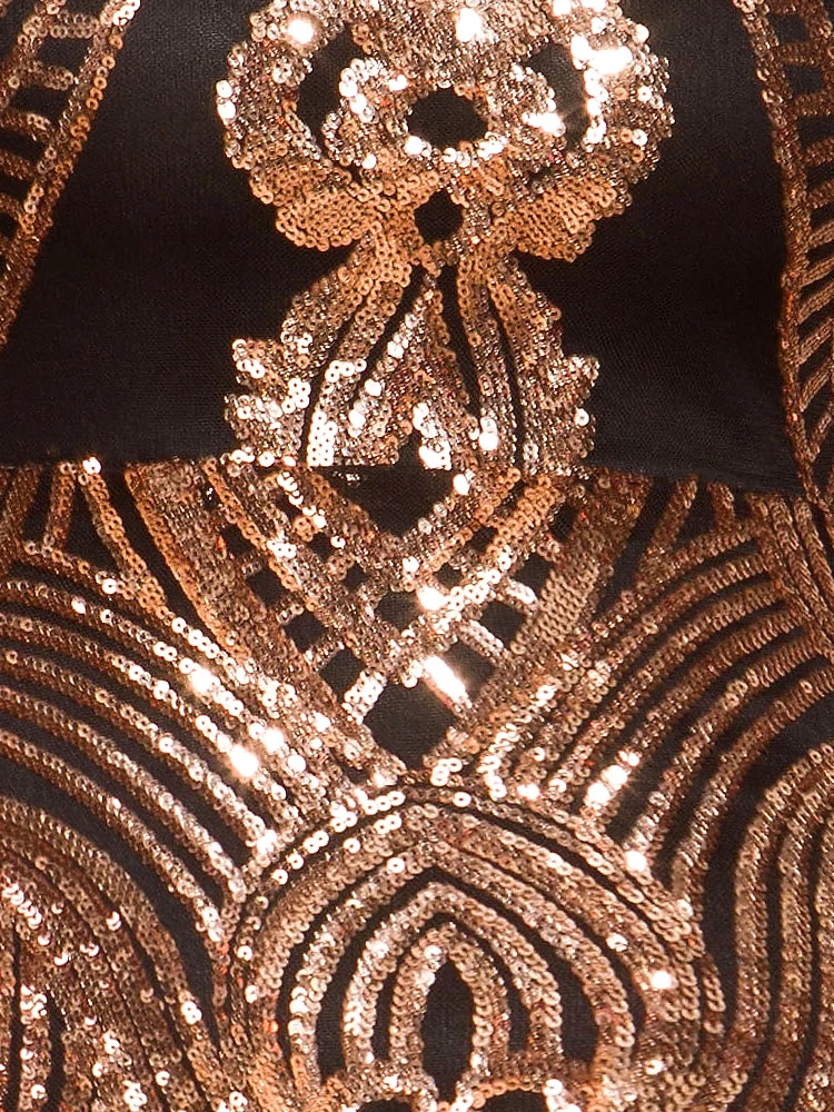 Yesexy осень-зима, женские мини-платья с длинным рукавом, круглым вырезом и блестками, геометрические элегантные облегающие Женские платья VR19730