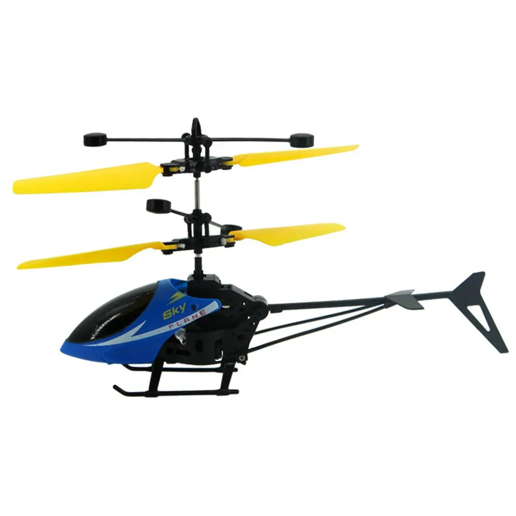 Мини-Дрон Летающий вертолет Infraed индукционный Дрон детские игрушки самолет пульт дистанционного управления игрушка мальчик подарок - Цвет: Round head Blue