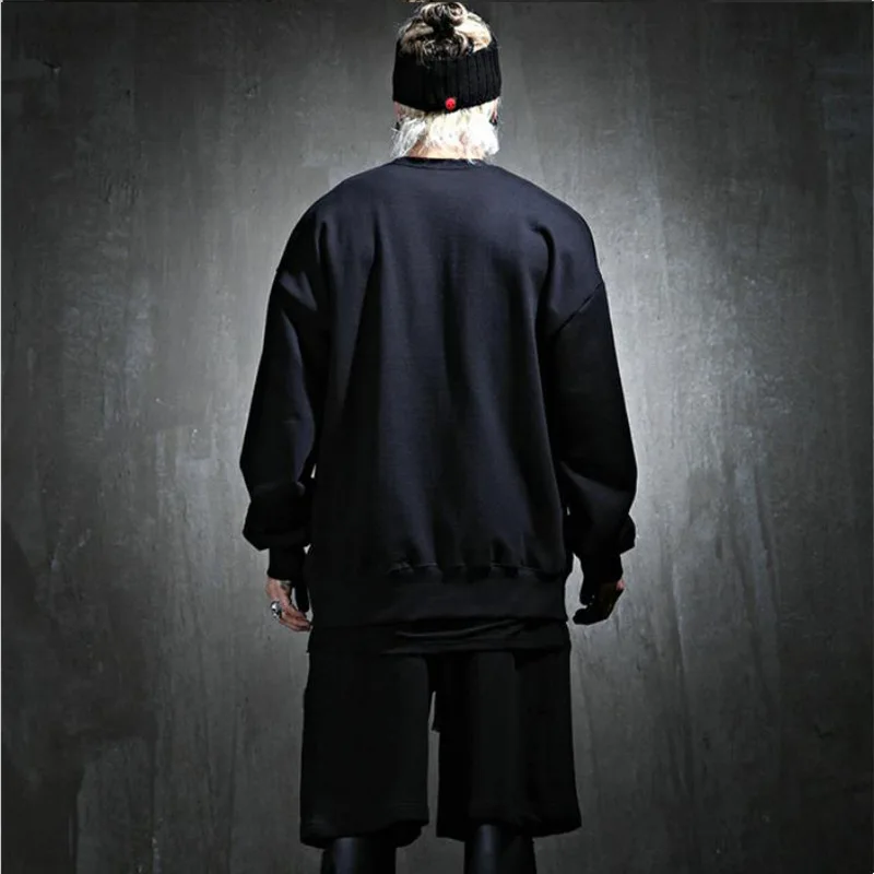 Men's Long Sleeve Hoodie Spring And Autumn New Set Head Korean Popular Fashion Pocket Decoration Leisure Loose Large Size Hoodie