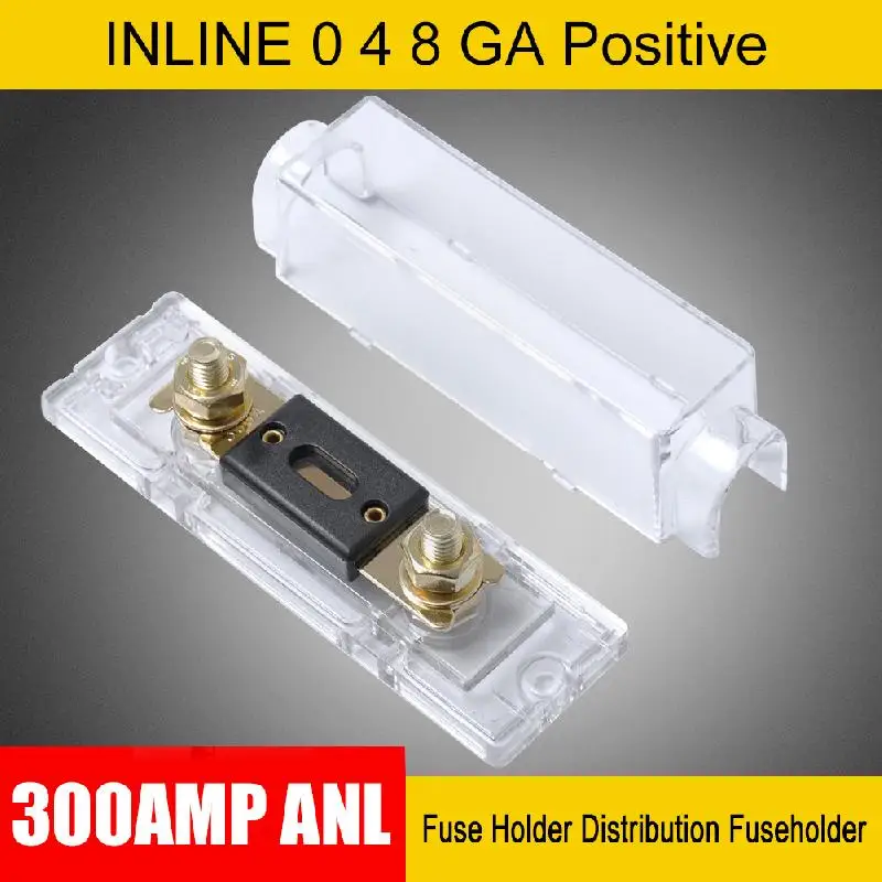 

300AMP ANL Fuse Holder Distribution INLINE 0 4 8 GA Positive Plastic and Metal