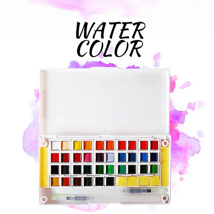 12/18/24/30/36/40/48 Colors Portable Travel Solid Pigment Watercolor