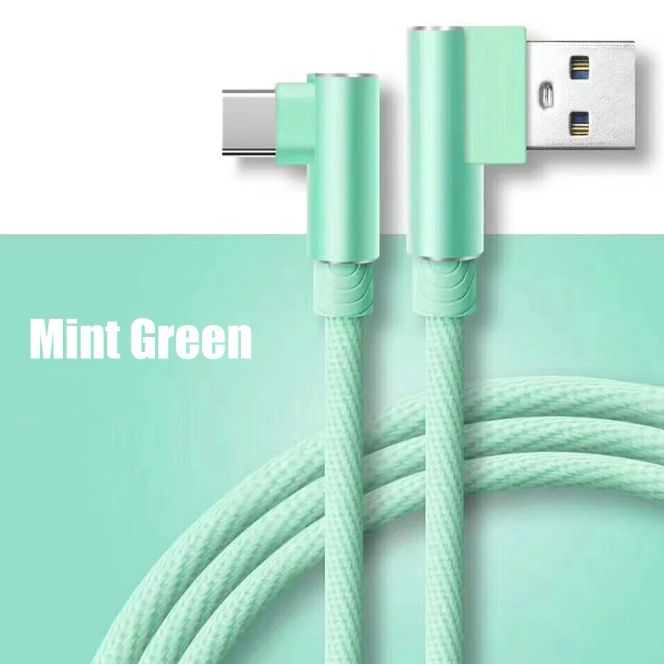 3A Тип usb C кабель для huawei P30 P20 Коврики 20 Pro для быстрой зарядки и передачи данных Шнур Телефона Зарядное устройство для S10 Note 9 8 3M USB C Тип-C кабель - Цвет: green