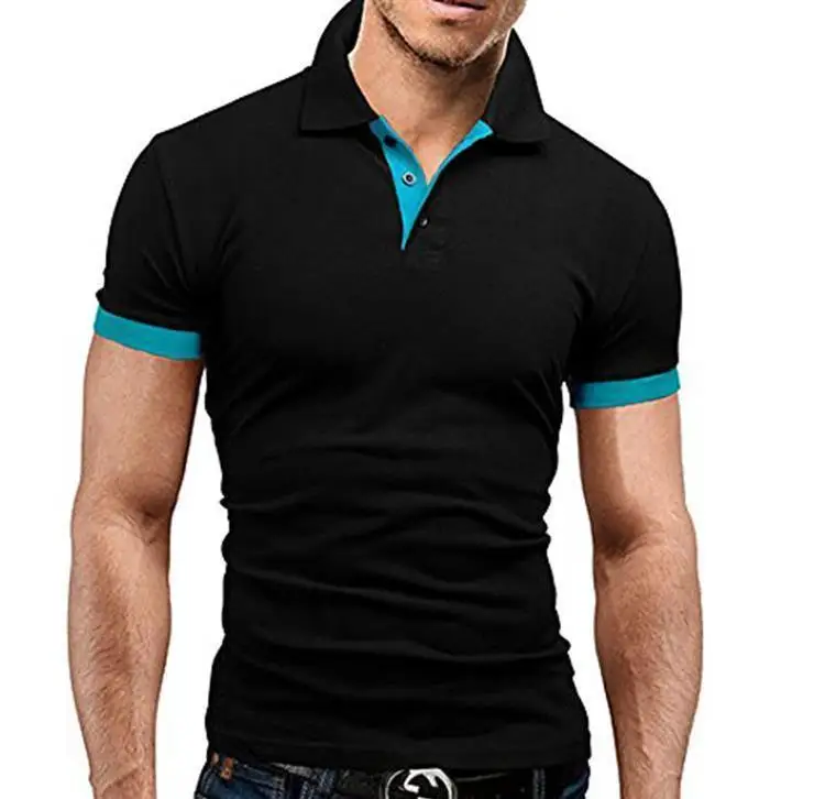 OLOEY новые модные однотонные мужские рубашки поло с отворотом воротник Slim Fit Топы Повседневные Классические мужские футболки поло рубашки S-5XL