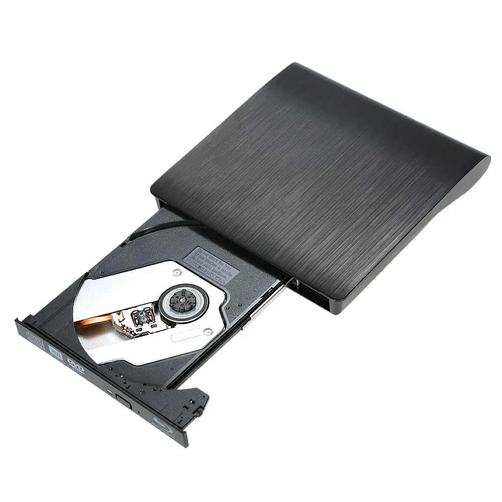 Ультра тонкий внешний диск DVD-RW DVD-ROM USB 3,0 Burner Writer BD-ROM 3D Blu-Ray плеер для Linux Windows Mac OS черный