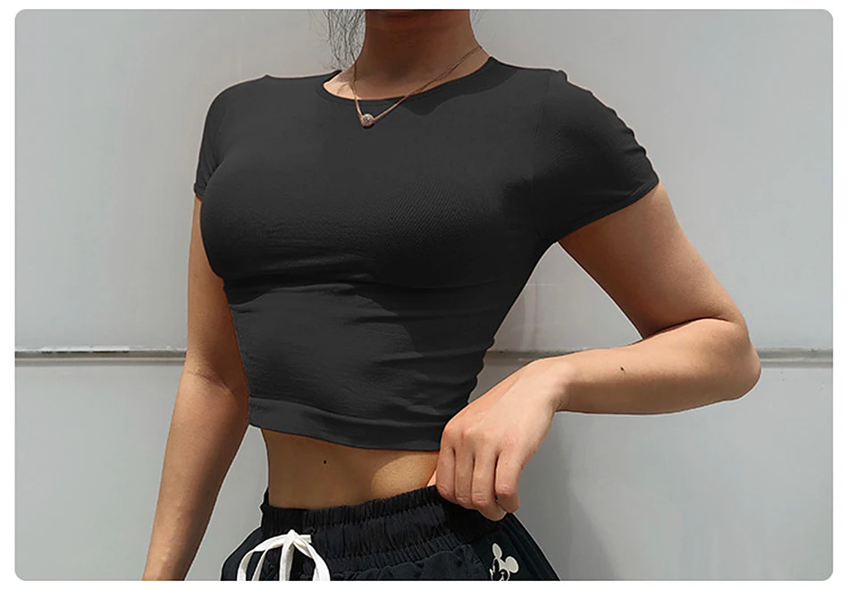 Blesskiss спортивный короткий топ, женская рубашка для йоги, короткий рукав, сексуальный летний топ для фитнеса, спортзала, женские эластичные топы для тренировок, спортивная одежда