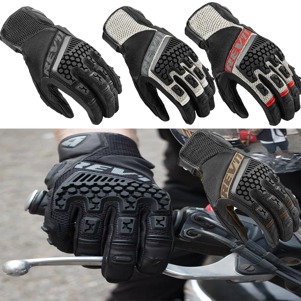 

Revit Sand 3 Desert 3 Motorcycle Gloves Summer Breathable Goatskin Touch Screen Protection Shock Absorbing Off-road