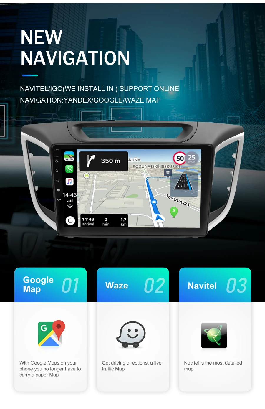 Android 9,0 автомобильный стерео для hyundai ix25 Creta- автомобильный dvd-плеер " ips экран 2 Din видео gps навигация радио мультимедиа