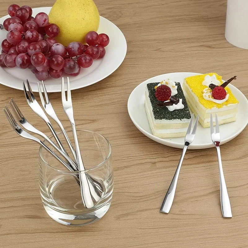 304 вилка из нержавеющей стали, мини вилка для десерта, коктейля, салата, для дома, вечерние, для дегустации еды, фруктов, специальная посуда