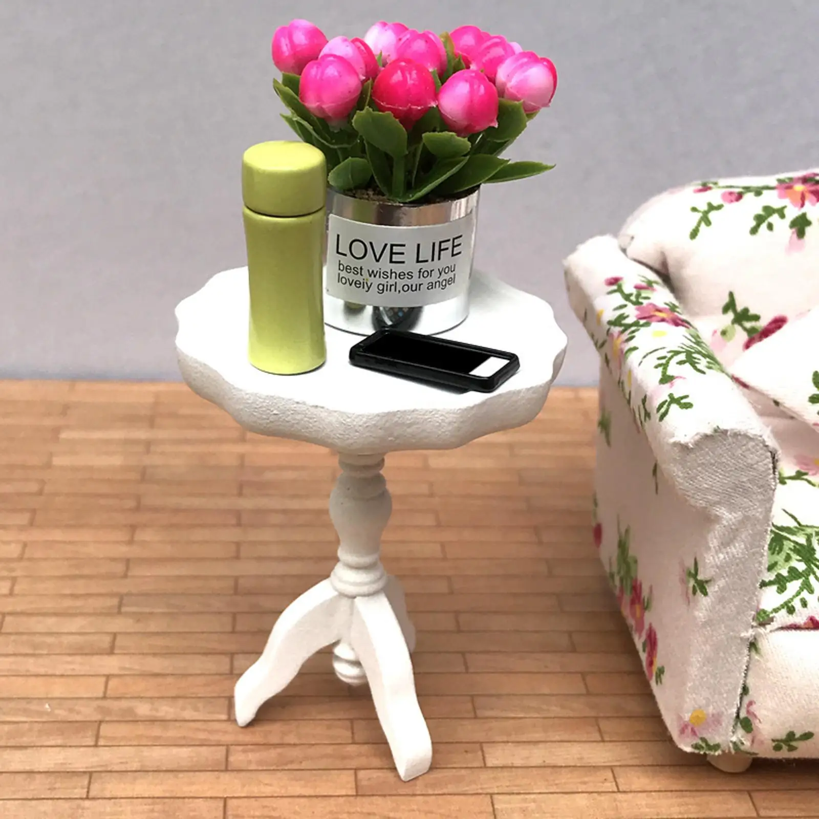 1/12 Scale Dollhouse Miniature Garden Furniture Simple Round Table Coffee Table for Doll House Decor