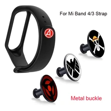 Для Mi Band 4 силиконовый ремешок Металлическая пряжка Кнопка Pattern Мстители браслет mi band 3 Ми band4 ограниченный выпуск аксессуара для браслета