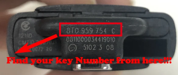 Дистанционный ключ для автомобиля для llavero chave Audi A4 S4 RS4 A5 S5 RS5 Q5 A7 A8 8T0 959 754 C 8K0 959 754 G 8T0 959 754 J 8T0 959 754 D