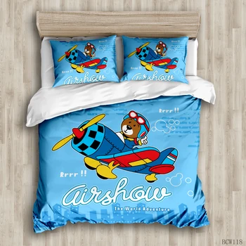

Cute cartoon Bear and dinosaur Lovely twin queen king kids bedding set anime full size sets bed comforter set duvet cover be