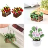 Mini Green Plant For Doll Houses Garden Decoration Accessories 1:12 Dollhouse Simulation Hanging Potted Plants Furniture Model 1