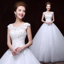 Robe De Mariee размера плюс свадебное платье с аппликацией из бисера бальное платье Vestido De Novias Свадебные Дешевые Свадебные платья для женщин