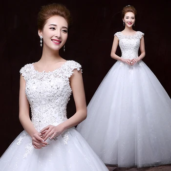 

Robe De Mariee 2020 Plus Size Wedding Dress Appliques Beading Ball Gown Vestido De Novias Marriage Cheap Bride Dresses For Women