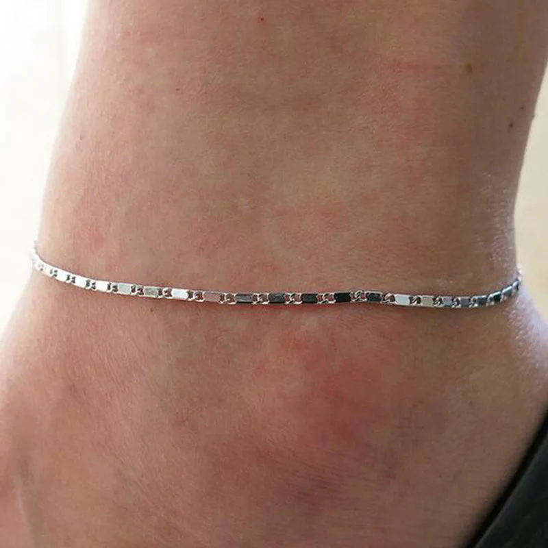 Trendy Bohemian Anklet Bracelet For Women Punk Metal Chain Sequin Anklets Summer Beach Anklet Female Barefoot Leg Chain Jewelry