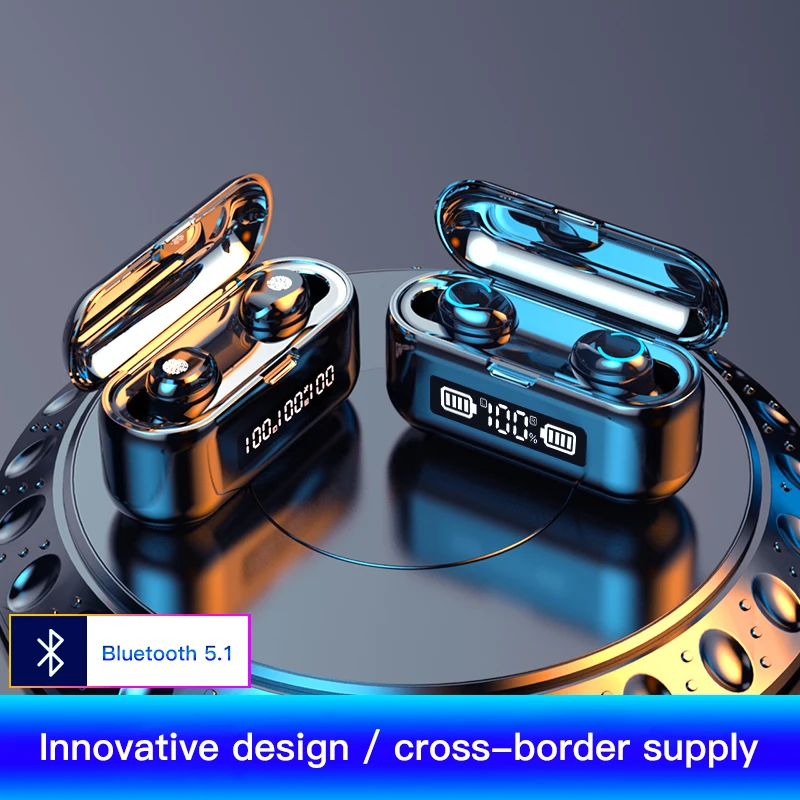 Unique 9 43 Wireless Bluetooth Headset Headphones LED Power Display Mini Touch Earbud Earphone With 2000 mA Charging Compartment