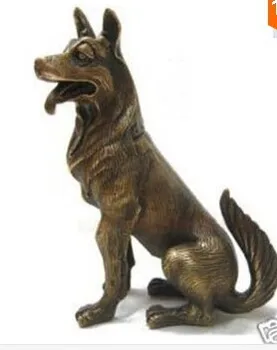 

Chinese bronze nice German Shepherd Dog Statue 6.5"H