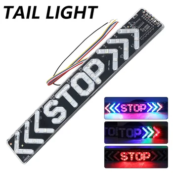 

12V Motorcycle Additional Stop Light LED Strip Warning Lights Auto Trunk Tail Brake Running Turn Signal Lamp Decorative Lamp