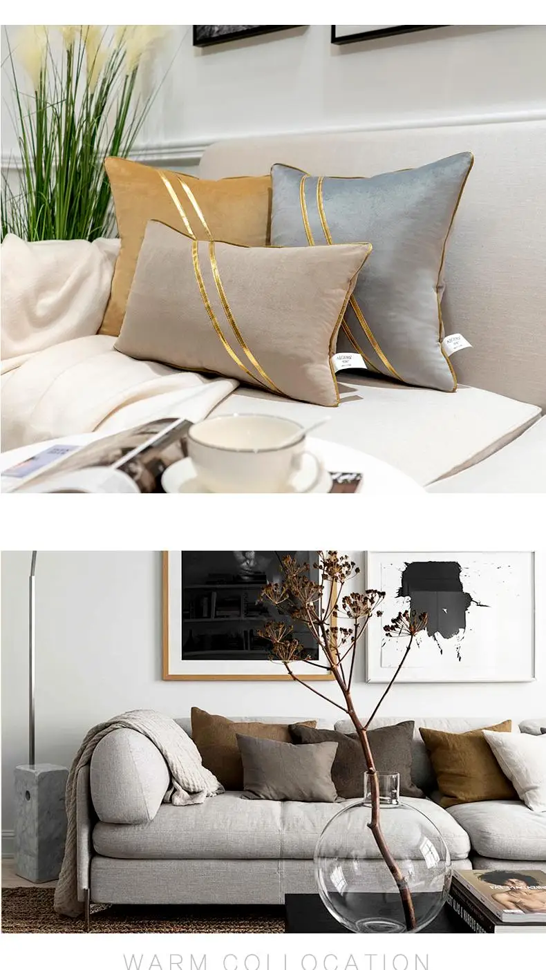 Coussin léger de luxe pour canapé, oreiller de salon moderne et  minimaliste, Support de taille, taie d'oreiller, tête de lit, dos -  AliExpress