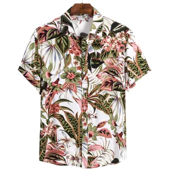 

The most handsome shirt! Mens Ethnic Short Sleeve Casual Printing Hawaiian Shirt Blouse рубашка Purchasing Wholesaler summer