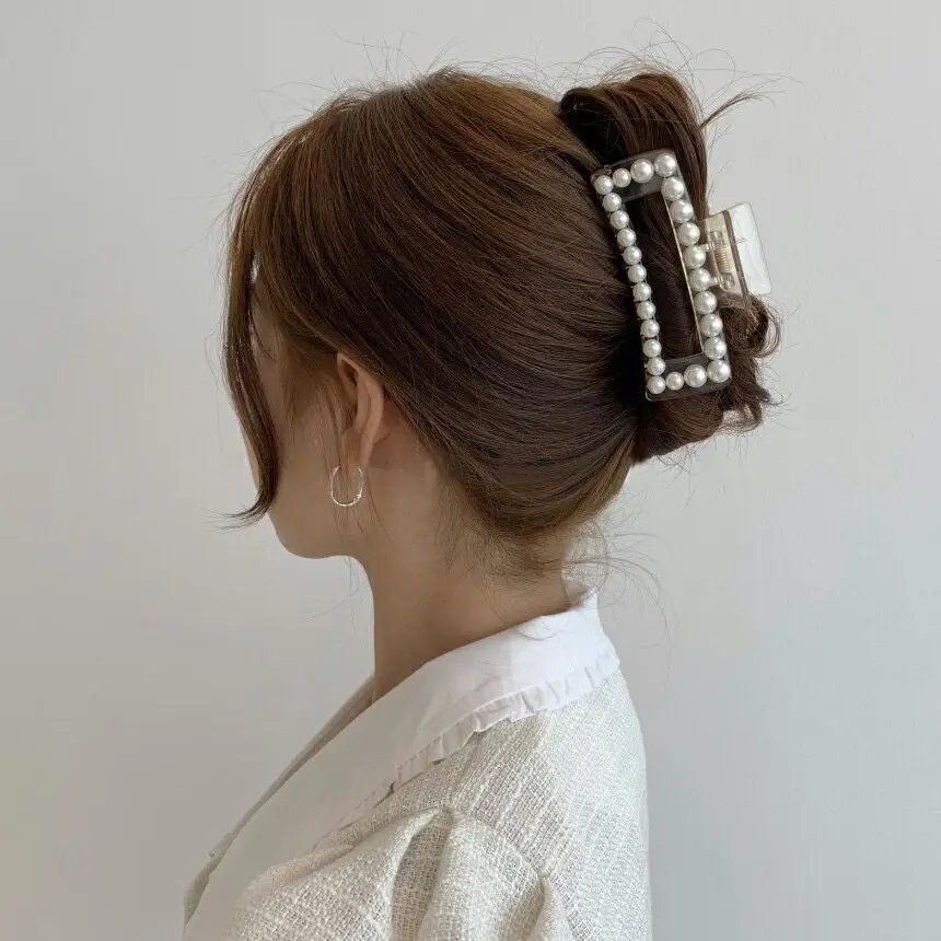 

korean Sweets hair clips for women artificial pearl bathing hair accessories 2020 woman Hair Claws opaski dla dziewczynek band