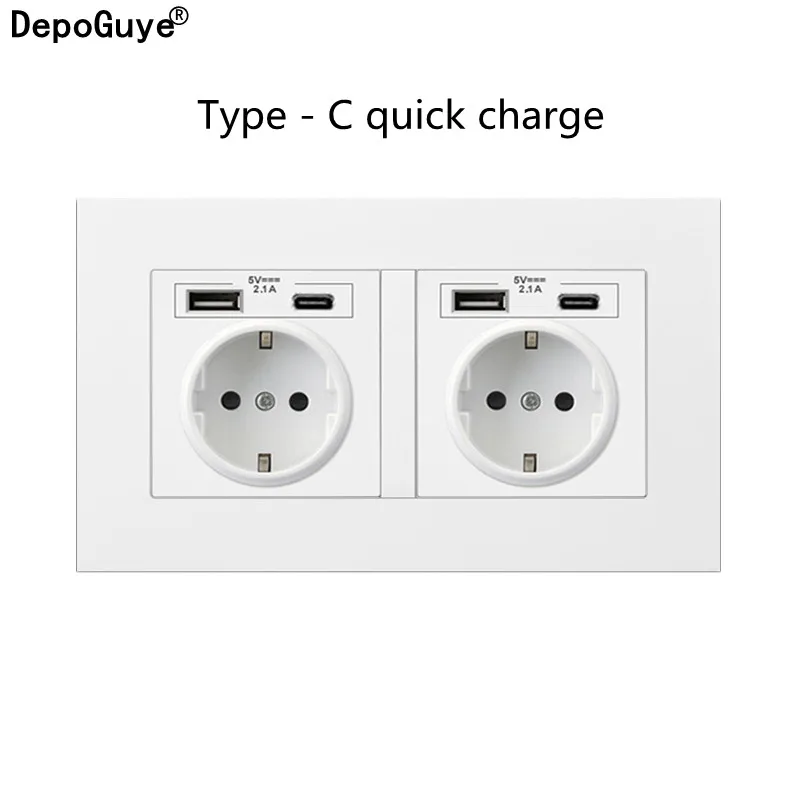 Настенная розетка USB Type-C стандарта ЕС стандартный адаптер для быстрой зарядки