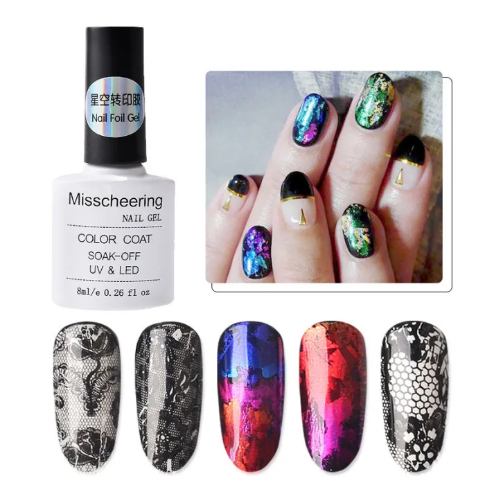 10 Pcs/Set Women Starry Sky Flower Nail Art Transfer Stickers with Adhesive OR88