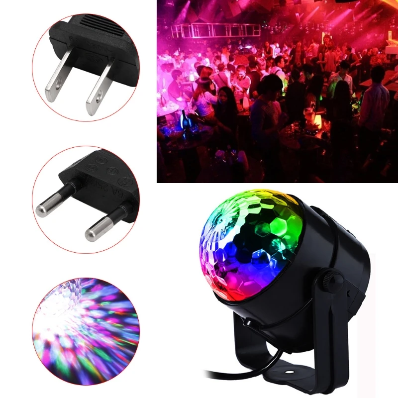 

512 RGB Premium Sound Control Stage Light LED 27W 6LEDS RGB Magic Crystal Ball Lamp Disco Light Laser Wedding home Party lase