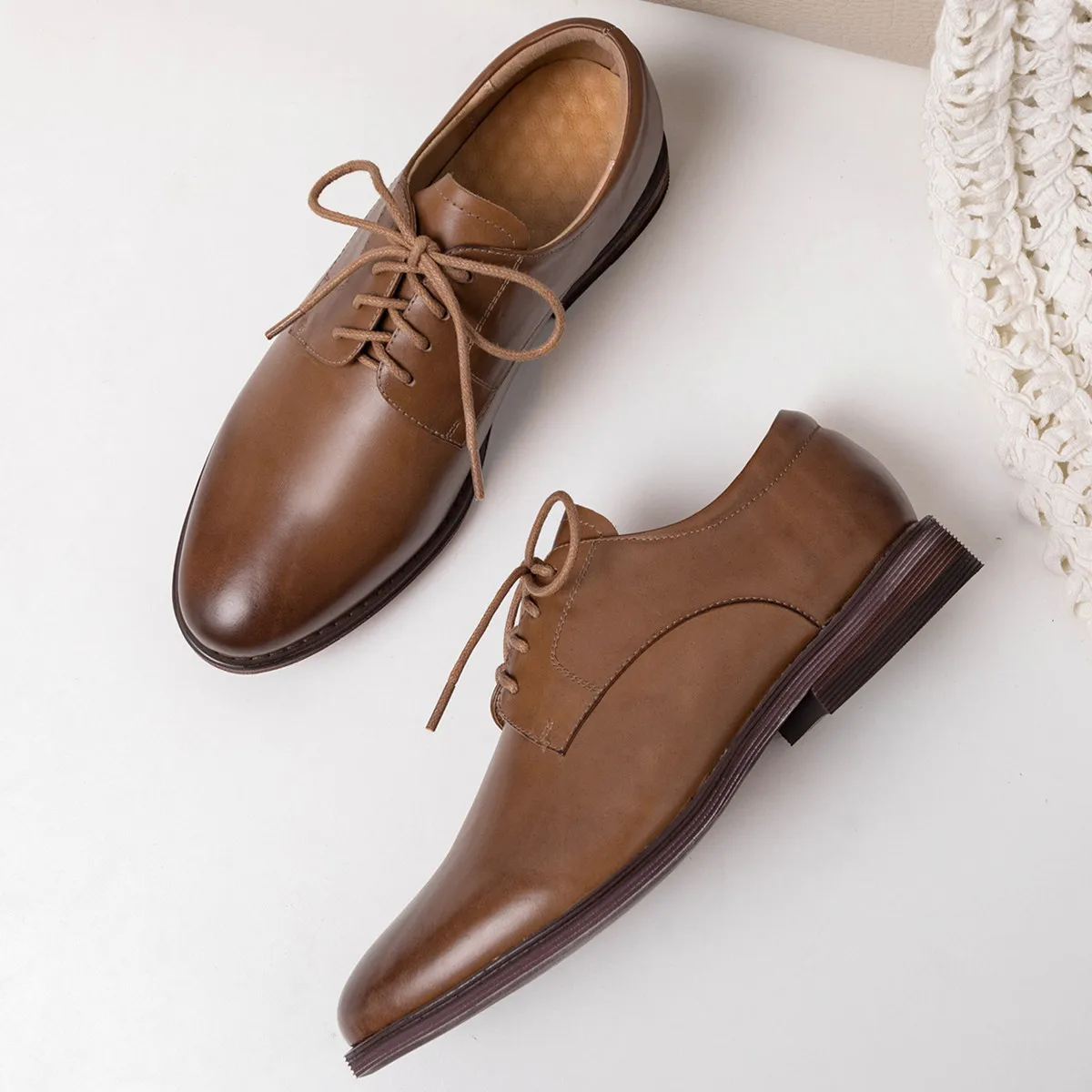 light brown Женские туфли-оксфорды из натуральной кожи на плоской подошве со шнуровкой; мягкая удобная женская повседневная прогулочная обувь; высококачественные эспадрильи - Цвет: light brown