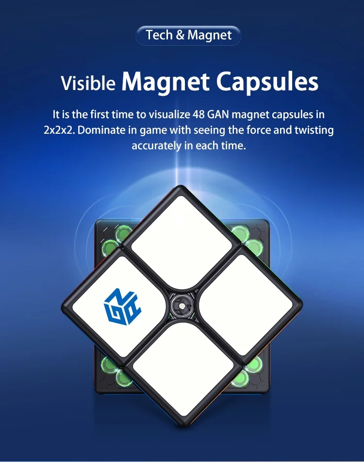 GAN251 M 2x2x2 Магнитный магический куб GAN 251 м 2x2 Магнитный скоростной куб GAN 251 м magico Cubo GANS головоломка образовательная GAN251M