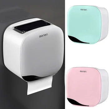 

Wall-Mounted Toilet Paper Holder Tissue Box Waterproof Toilet Paper Box Roll Paper Tube