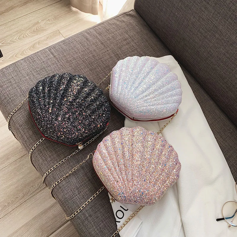 

2019 New Single Shoulder Bag for Women with Individual Square Bag and Shell Bag Pearl Shell