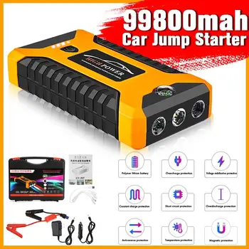 

99800mAh 4USB 12V Portable Car Jump Starter Multifunction Auto Car Battery Booster Charger Booster Emergency Power Device