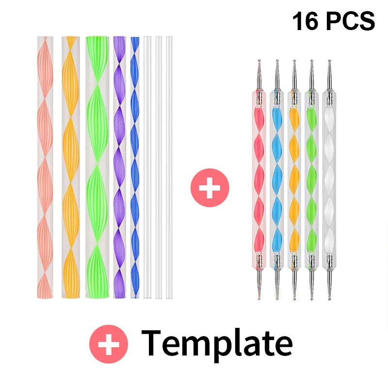 16 шт./компл. Мандала пунктирные Инструменты Набор "сделай сам" трафареты для картин камень тиснение стартер стилус для рисования ручки для рисования ногтевое Искусство ремесло - Цвет: 16pcs A set