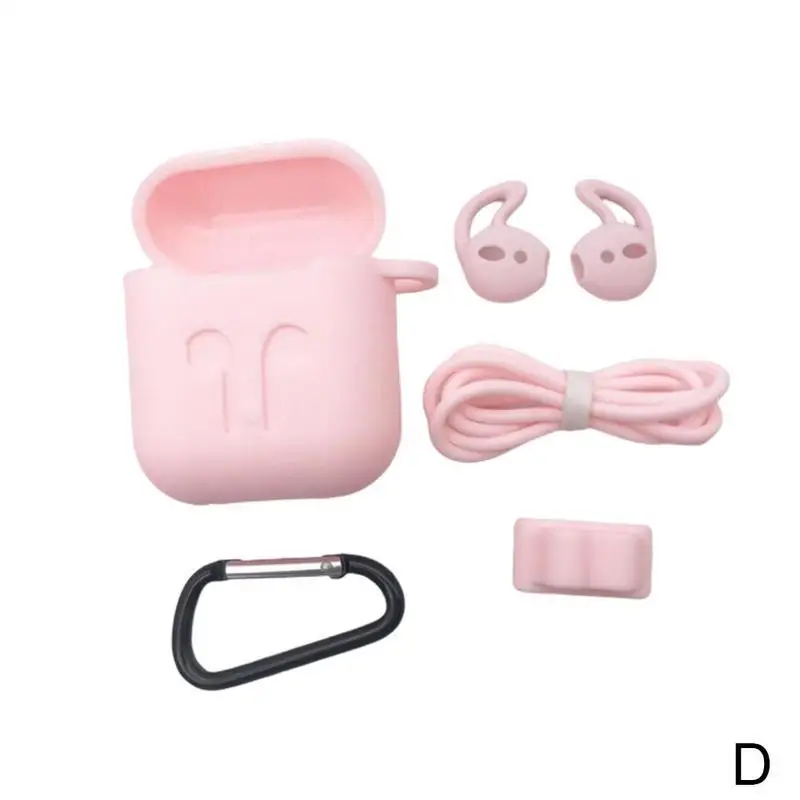 D Мини Мягкий силиконовый чехол для Airpods ударопрочный ультра гарнитура тонкая беспроводная анти-потеря набор веревка для хранения гарнитура Bluetooth N8F5 - Цвет: D
