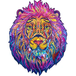 Novo arco íris artesanato de madeira jigsaw cor leão 100 200 300 peças em forma de quebra cabeças brinquedo de madeira original para menino menina crianças presente natal