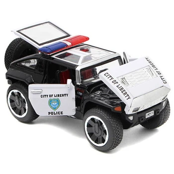 

1/32 Scale Police Diecast Vehicles Model Car Toys with Openable Doors Pull Back Light Music for Boys Birthday Gift