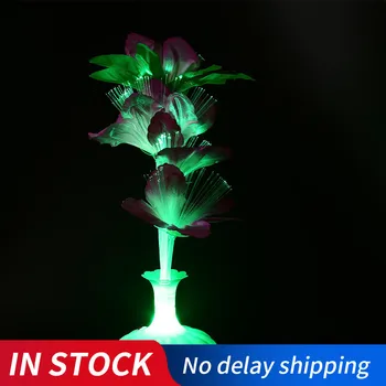 

1PC LED Artificial Flower Light Optical Fiber Table Lamp Flower Vase Night Light Decoration For Home Party Decor