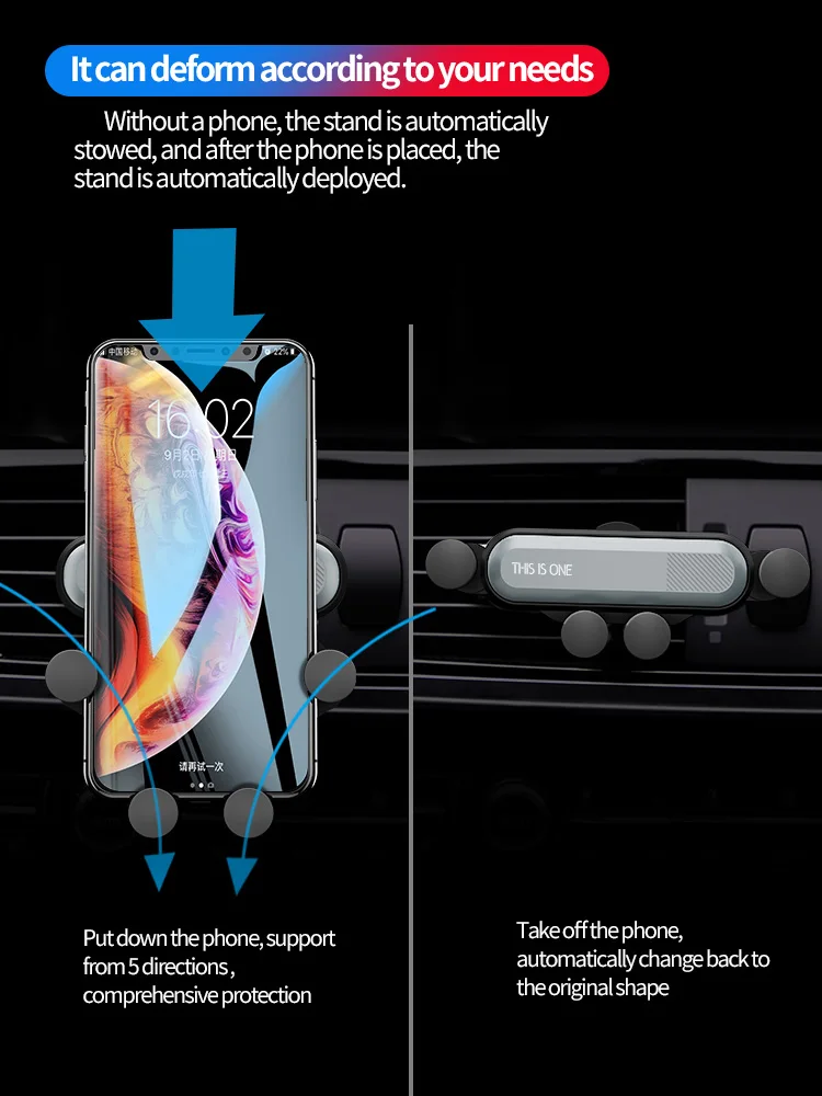 Олаф гравитационный Автомобильный держатель для телефона в Автомобиле вентиляционное отверстие крепление без магнитного держателя мобильного телефона держатель для навигатора для iPhone XS MAX Xiaomi