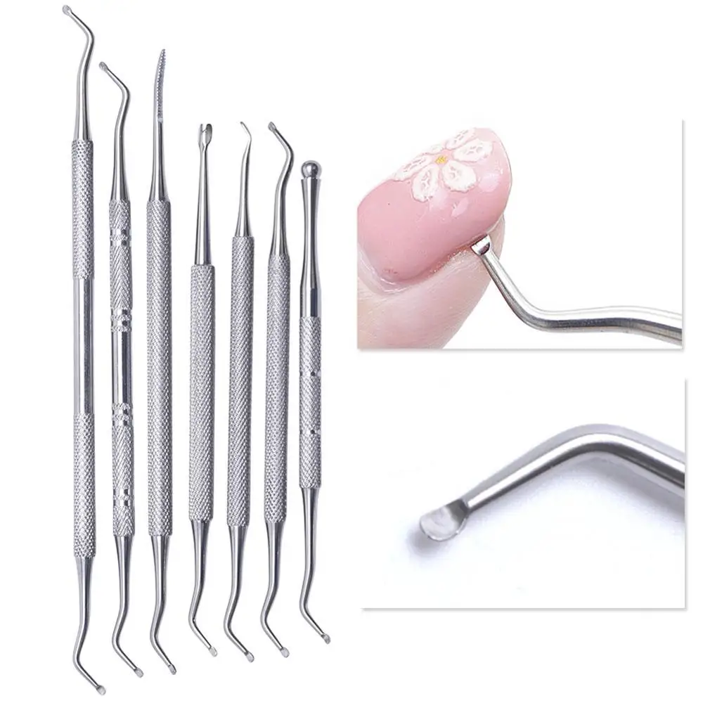 

Dual End Nail Cuticle Pusher Nipper Stainless Steel Clipper Scissors Dead Skin Remover Cleaning Care Ingrown Hook Pedicure Tool