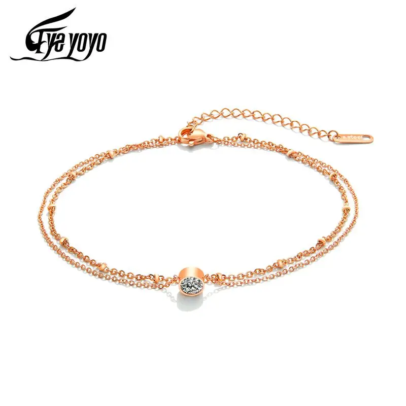 Женские ножные браслеты EyeYoYo Boho ZC Doule розовое золото ювелирное изделие аксессуары
