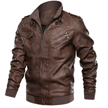Мужские кожаные куртки классические мотоциклетные мужские плюс искусственная кожа куртка дропшиппинг