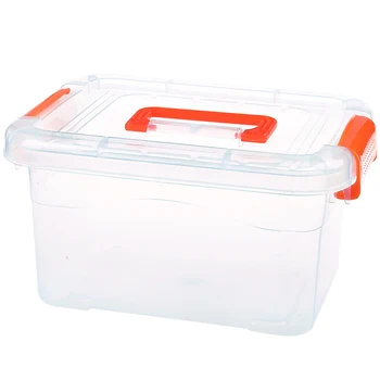 

Transparent Latch Storage Compartment with Orange Handle and Latch