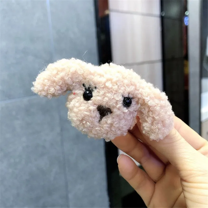 han pink clip 10 шт./лот, новинка, милая плюшевая заколка для волос в форме собаки для маленьких девочек, заколка для волос в виде животных, детские заколки, школьный головной убор - Цвет: han pink clip