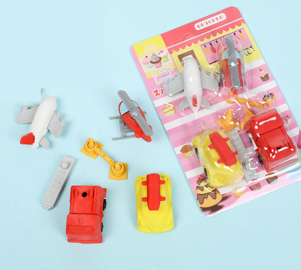 Ластик набор TPR резиновый симпатичный телефон самолет Часы камера Боулинг